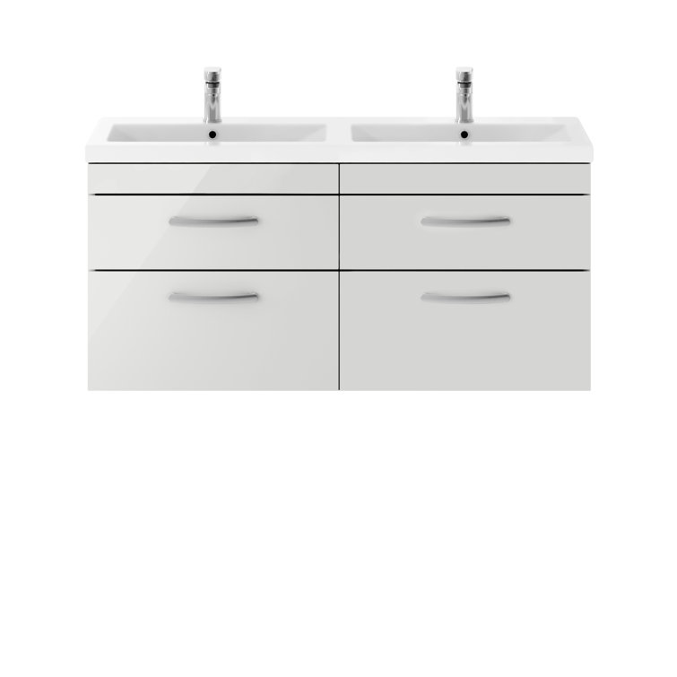 Nuie 120.8mm Double Bathroom Vanity with Integrated Ceramic Basin